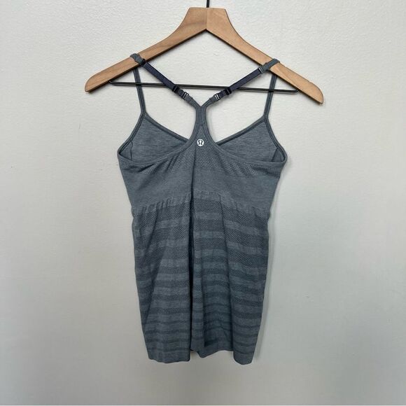 Lululemon Ebb & Flow Tank Heathered Dark Classic Sport Grey Size 6 Athletic Top - Picture 7 of 12